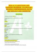 HESI A2 V2 QUESTIONS AND ANSWERS GRAMMAR, VOCABULARY, READING COMPREHENSION, MATH, A&P,BIOLOGY AND CHEMISTRY