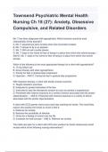 Test Bank For Davis Advantage for Townsend’s Essentials of Psychiatric Mental Health Nursing 9th EditionCh 18 (27): Anxiety, Obsessive Compulsive, and Related Disorders Questions and Answers (A+ GRADED )