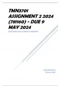 TMN3701 Assignment 2 2024 (781160) - DUE 9 May 2024