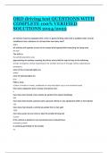 ORD driving test QUESTIONS WITH COMPLETE 100&percnt; VERIFIED SOLUTIONS 2024&sol;2025