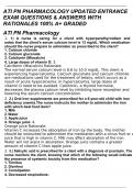 ATI PN PHARMACOLOGY UPDATED ENTRANCE EXAM QUESTIONS & ANSWERS WITH RATIONALES 100% A+ GRADED