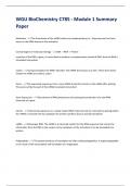 WGU BioChemistry C785 - Module 1 Summary  Paper