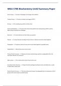 WGU C785 Biochemistry Unit2 Summary Paper