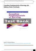 Test Bank for Canadian Fundamentals of Nursing&comma; 6th Edition&vert; Test Bank for Canadian Fundamentals of Nursing 6th Edition by Potter > all chapters 1-48 &lpar;questions & answers&rpar; A&plus; guide&period;