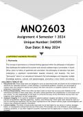 MNO2603 Assignment 4 (ANSWERS) Semester 1 2024 - DISTINCTION GUARANTEED