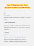 Exam 1: Betty Neuman's Theory Questions and Answers 100% Correct