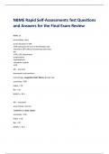 NBME Rapid Self-Assessments Test Questions and Answers for the Final Exam Review