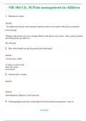 NR 366 Ch. 36 Pain management in children  (Latest 2024 / 2025) Questions and Answers (Verified Answers)