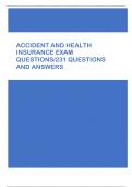 ACCIDENT AND HEALTH  INSURANCE EXAM  QUESTIONS/231 QUESTIONS  AND ANSWERS