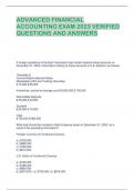 ADVANCED FINANCIAL ACCOUNTING EXAM 2023 VERIFIED  QUESTIONS AND ANSWERS