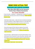 NBME CBSE ACTUAL TEST QUESTIONS AND VERIFIED ANSWERS (Quiz Bank With 100% Correct Answers) (Usmle Step 1) Medical Examination New Update 2024/2025