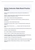 Barber Instructor State Board Practice Exam 1 Questions and Answers 2024