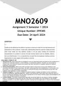 MNO2609 Assignment 5 (ANSWERS) Semester 1 2024 - DISTINCTION GUARANTEED