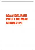 AQA A-Level Mathematics Paper 1 AND Mark Scheme 2023 (Scroll in Paper) 2023