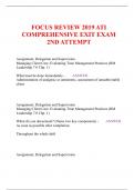 FOCUS REVIEW 2019 ATI COMPREHENSIVE EXIT EXAM 2ND ATTEMPT