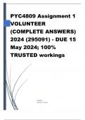 PYC4809 Assignment 1 VOLUNTEER (COMPLETE ANSWERS) 2024 (295091) - DUE 15 May 2024; 100% TRUSTED workings, explanations and solutions. .