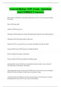 General Biology TOP Exam Questions  And CORRECT Answers