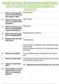 NURS 150 FINAL EXAM REVIEW QUESTIONS  AND ACCURATE ANSWERS HONDROS  COLLEGE&period;