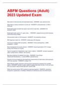 ABFM Questions (Adult) 2023 Updated Exam
