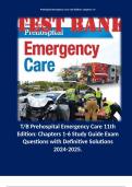 T/B Prehospital Emergency Care 11th Edition: Chapters 1-6 Study Guide Exam Questions with Definitive Solutions 2024-2025.