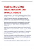 HESI Med-Surg 2023  VERIFIED SOLUTION 100%  CORRECT ANSWERS