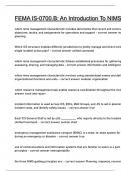 FEMA IS-0700&period;B An Introduction To NIMS Questions and answers latest update 