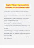 Chapter 11 Exam - Laws and Rules Questions and Answers 100% Pass