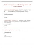 Medical Gas Certification Pre-Test Questions and Correct Answers