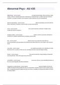 Abnormal Psyc - AU 435 Study Guide Actual Exam Questions @ Well Elaborated Answers (100%verified)
