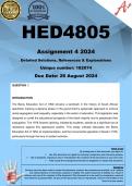 HED4805 Assignment 4 (COMPLETE ANSWERS) 2024 (182074) - DUE 26 August 2024