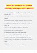 CompTIA Cloud+ CV0-002 Practice Questions with 100% Correct Solutions