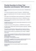 Florida Guardian In-Class Test Question and Answers 100&percnt; Solved