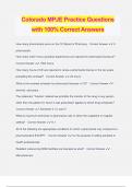 Colorado MPJE Practice Questions with 100% Correct Answers