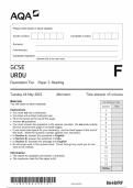 AQA GCSE URDU foundation tier paper 3 (8648/RF) for May 2023/2024