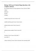 Biology 240 Exam &num;1 Rachel Hopp Questions with complete solutions