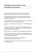 Principles of Accounting - exam Questions and answers