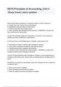 D074-Principles of Accounting&lowbar;Unit 4 -Study Guide Latest updated