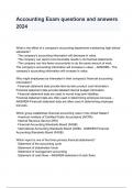 Accounting Exam questions and answers 2024