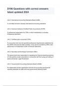 D196 Questions with correct answers latest updated 2024