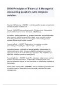 D196-Principles of Financial & Managerial Accounting questions with complete solution