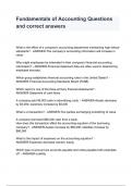Fundamentals of Accounting Questions and correct answers 