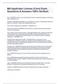 MA Applicator License &lpar;Core&rpar; Exam Questions & Answers 100&percnt; Verified&excl;&period;