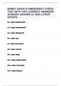 DISNEY RADIO & EMERGENCY CODES TEST WITH 100&percnt; CORRECT ANSWERS ALREADY GRADED A