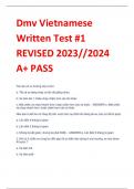 Dmv Vietnamese  Written Test #1 REVISED 2023//2024  A+ PASS