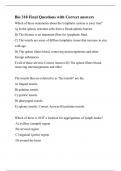 Bio 318 Final Questions with Correct answers.