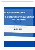 NUR410 Burns Exam Questions and Answers Latest Update Already Graded A+