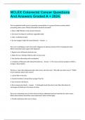 NCLEX Colorectal Cancer Questions And Answers Graded A &plus; 2024&period;