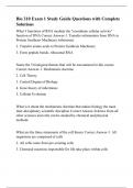 Bio 210 Exam 1 Study Guide Questions with Complete Solutions