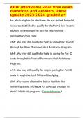 AHIP &lpar;Medicare&rpar; 2024 final exam questions and answers latest update 2023-2024 graded a&plus;
