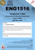 ENG1516 Assignment 3 (COMPLETE ANSWERS) 2024 